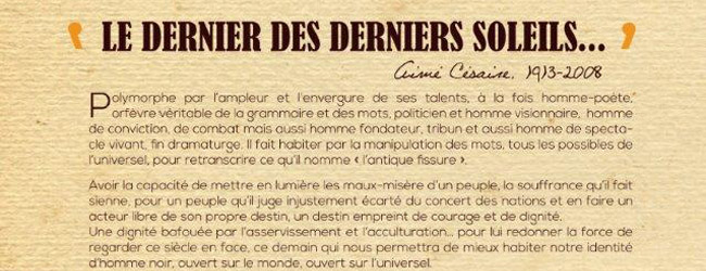 Césaire, Le dernier des derniers soleils